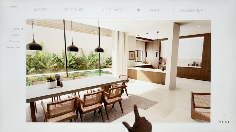 Interaktive Digital Signage Software zur Immobilien-Beratung bei DUNE